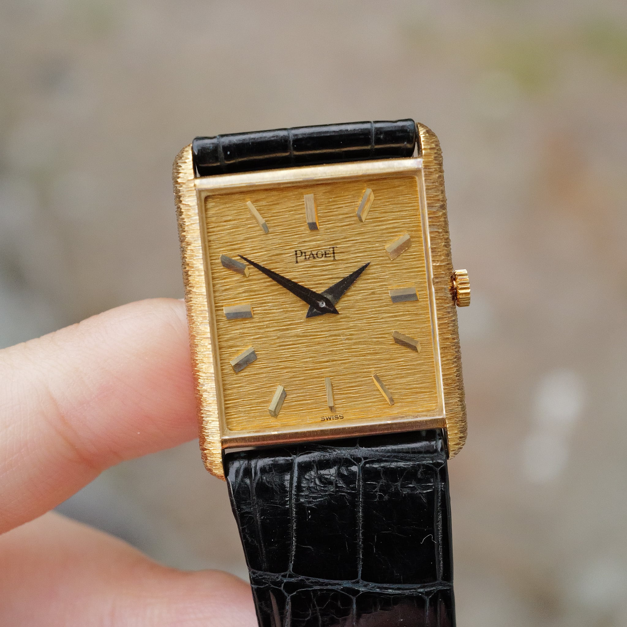 ピアジェ タンク バークダイアル 手巻き 18kYGゴールド piaget