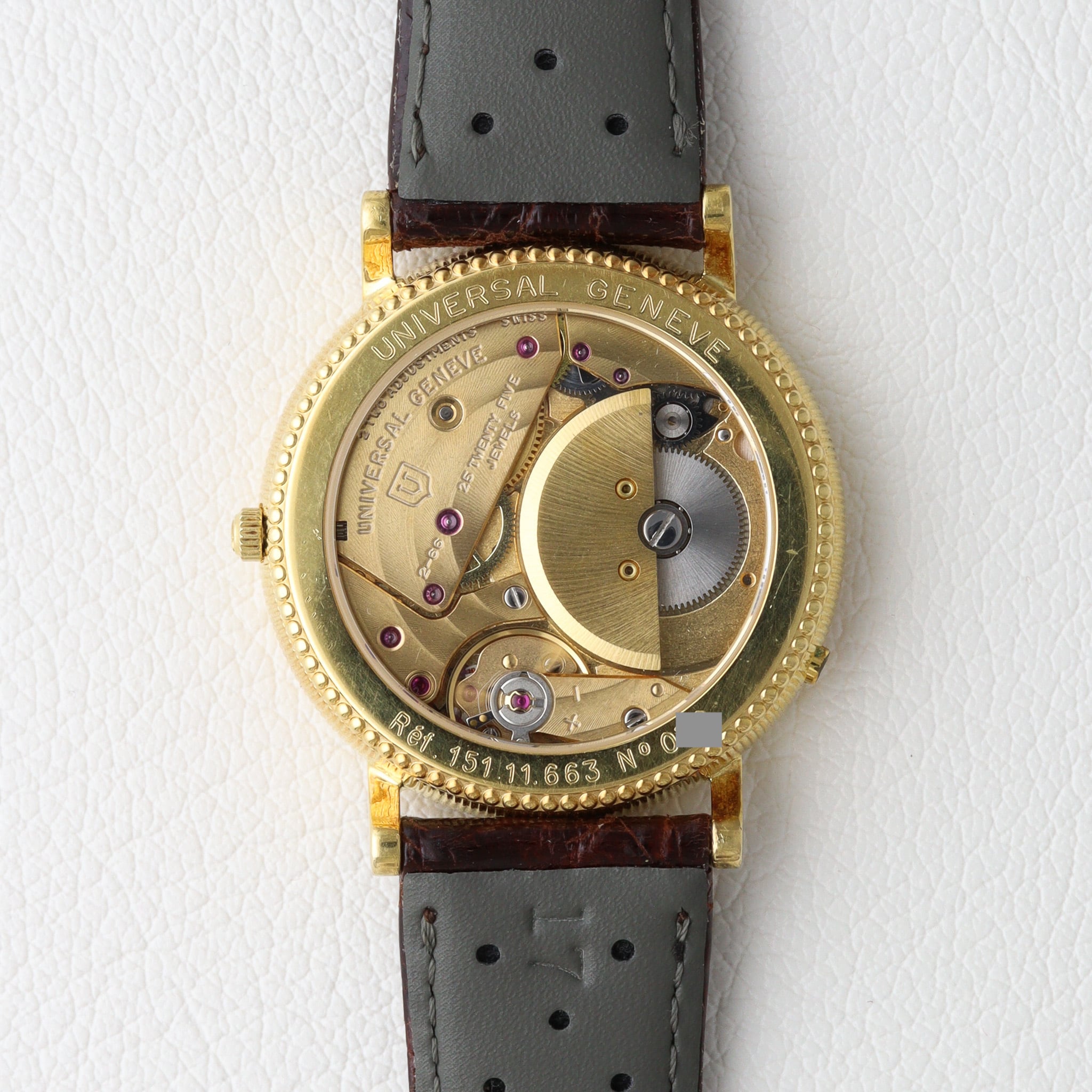 UNIVERSAL GENEVE スケルトン 18kYG 自動巻き マイクロローター ムーンフェイズデイト 151.11.663