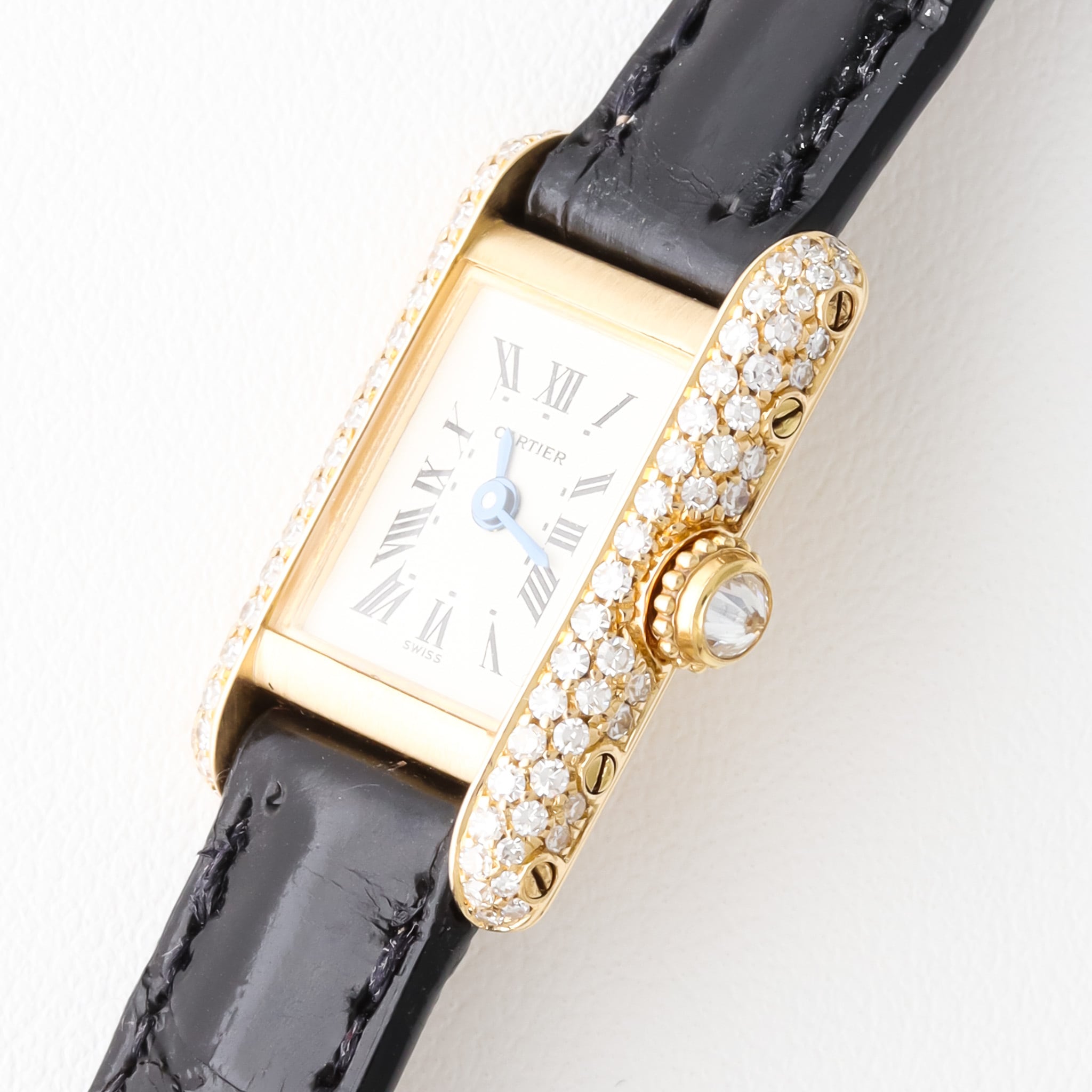 Tank Louis / Mini/ Diamond yellow gold / strap タンクルイ ミニ ダイヤ