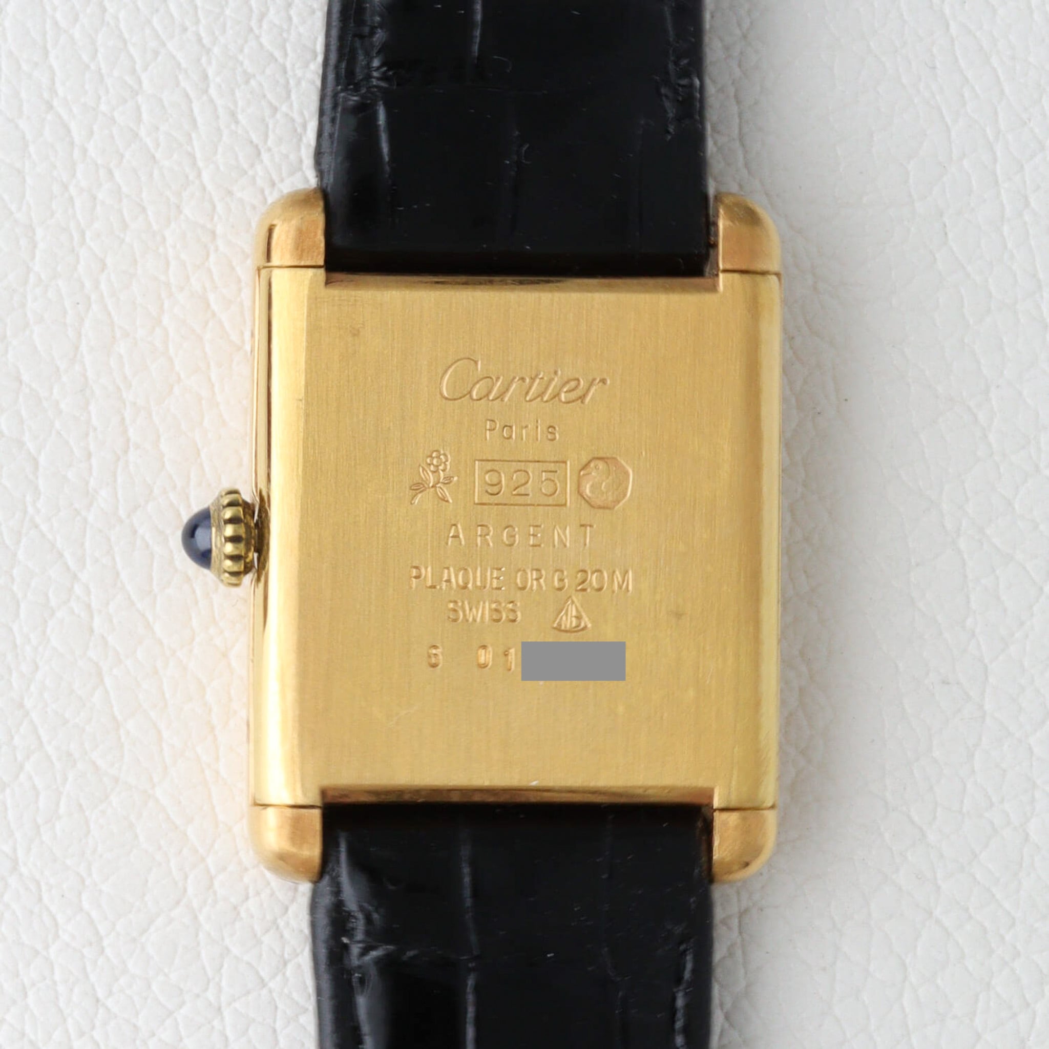 カルティエ マストタンク LM 黒文字盤 ローマンダイヤル